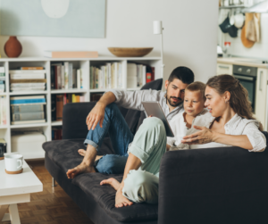 Family Multiple Devices Couch